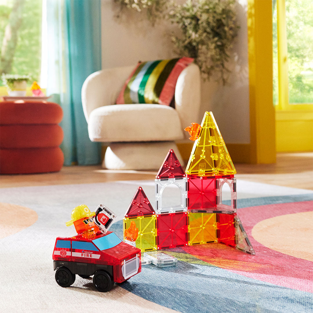 magna-tiles magnetische tegels fire rescue - 27st