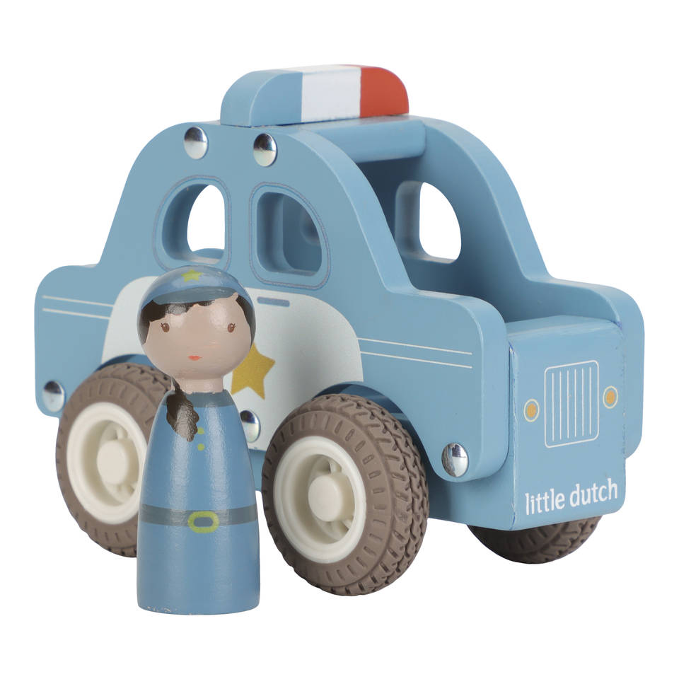 Little Dutch houten politieauto met pop