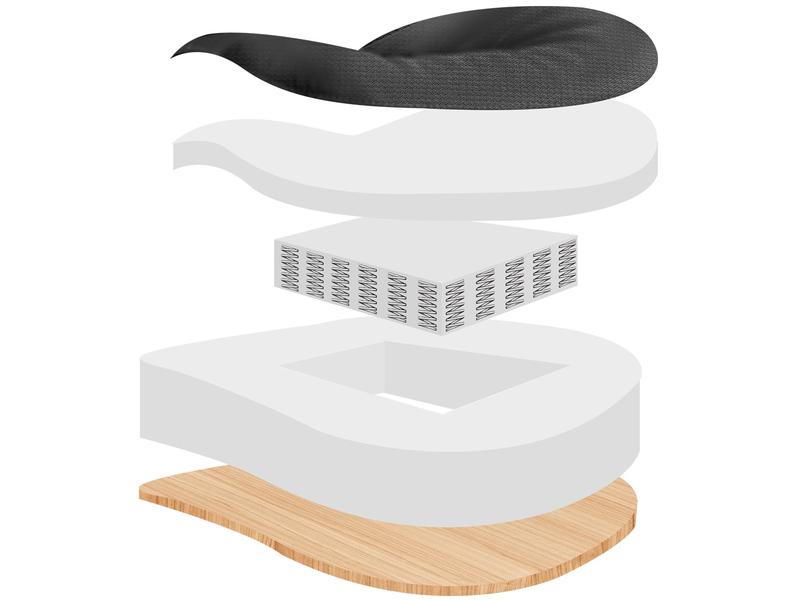 Songmics Bürostuhl mit Netzrücken und Armlehnen, Schwarz Bequemer und ergonomischer Schreibtischstuhl
