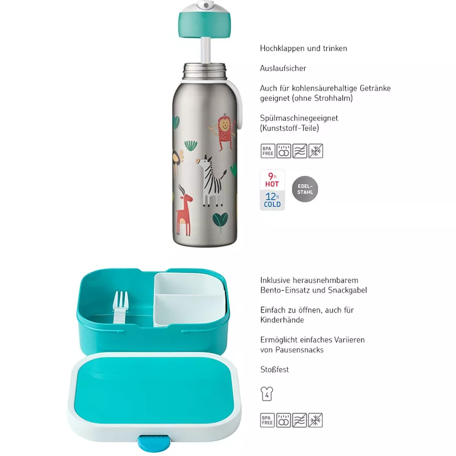 Mepal Brotdose + Thermoflasche Campus 2er Set rosa