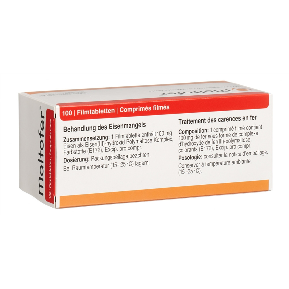 MALTOFER Filmtabl 100 mg Blist 100 Stk<br>100 Stück, Blister, Filmtablette
