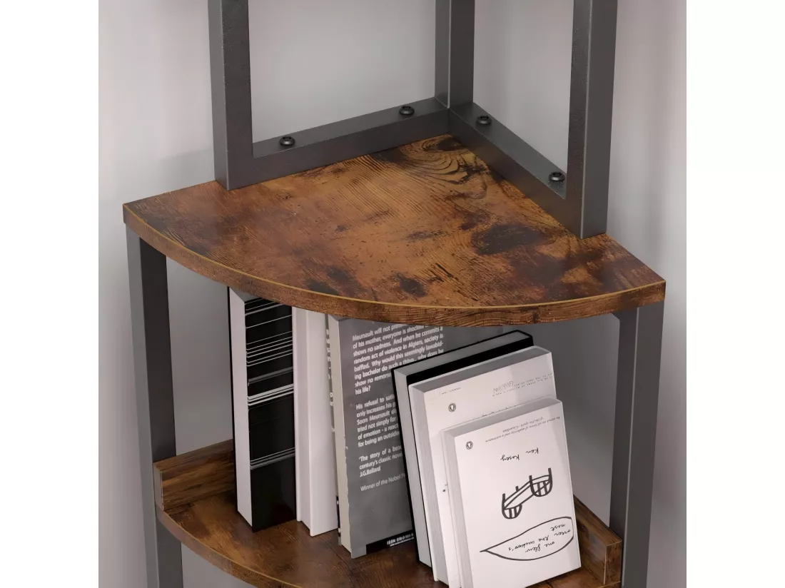 Etagère d'angle, 5 cases, Étagère Polyvalente pour Présentoir, Porte-Plante pour Salon, Meuble de Rangement, 30x30x150cm