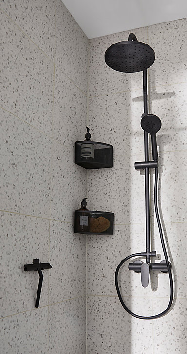 Colonne de douche mécanique noire GoodHome Cavally