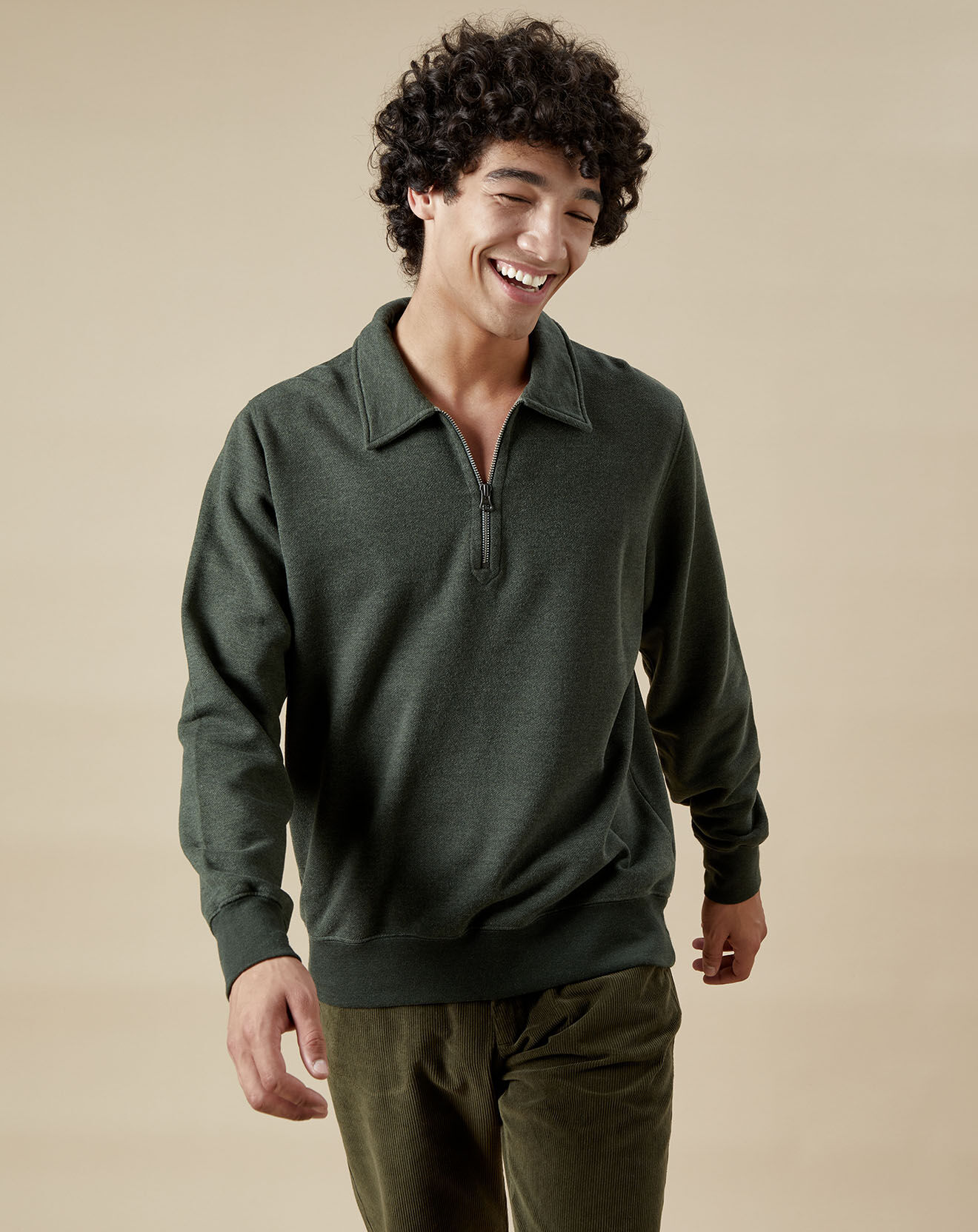 Hartford Sweat polo zipper army