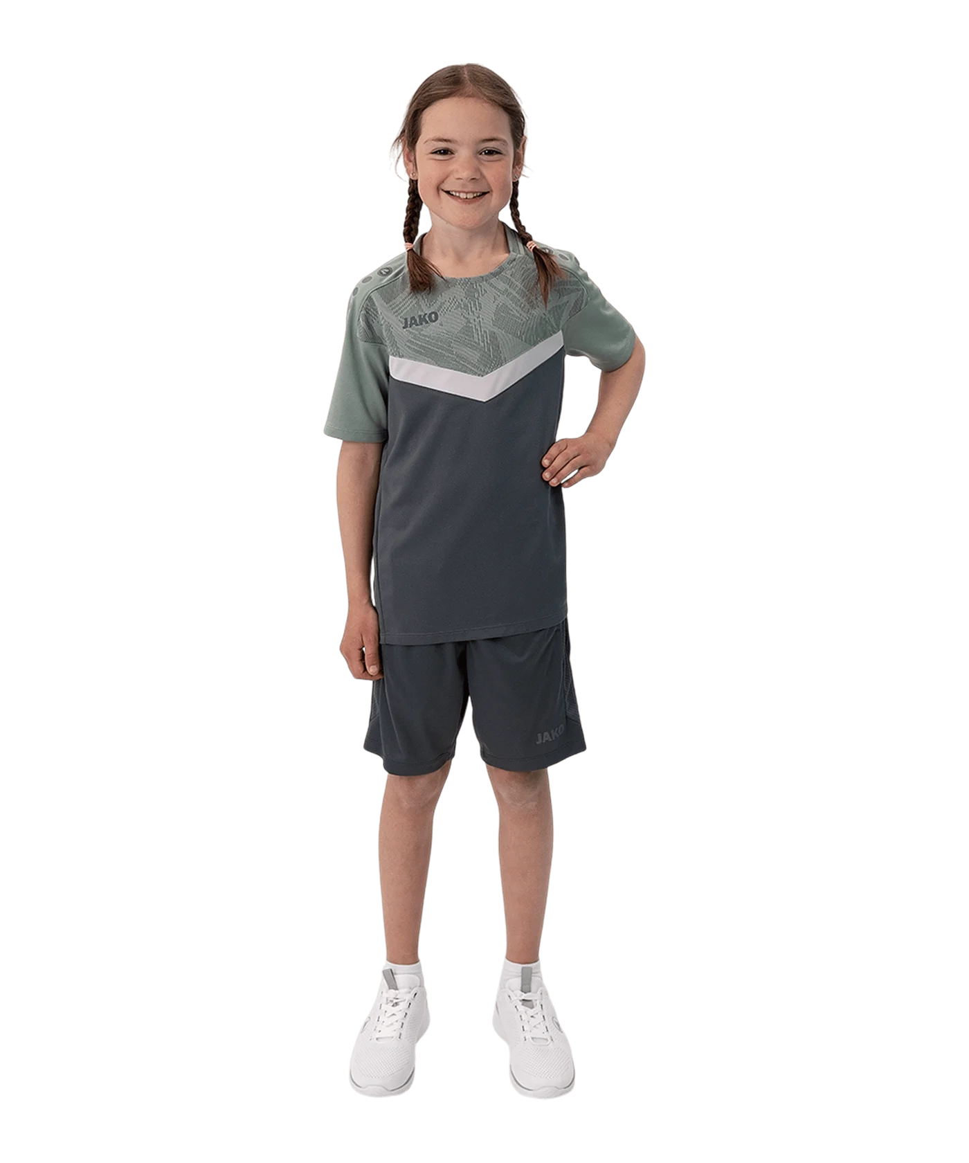 JAKO Iconic T-Shirt Kids Grau Grün F852