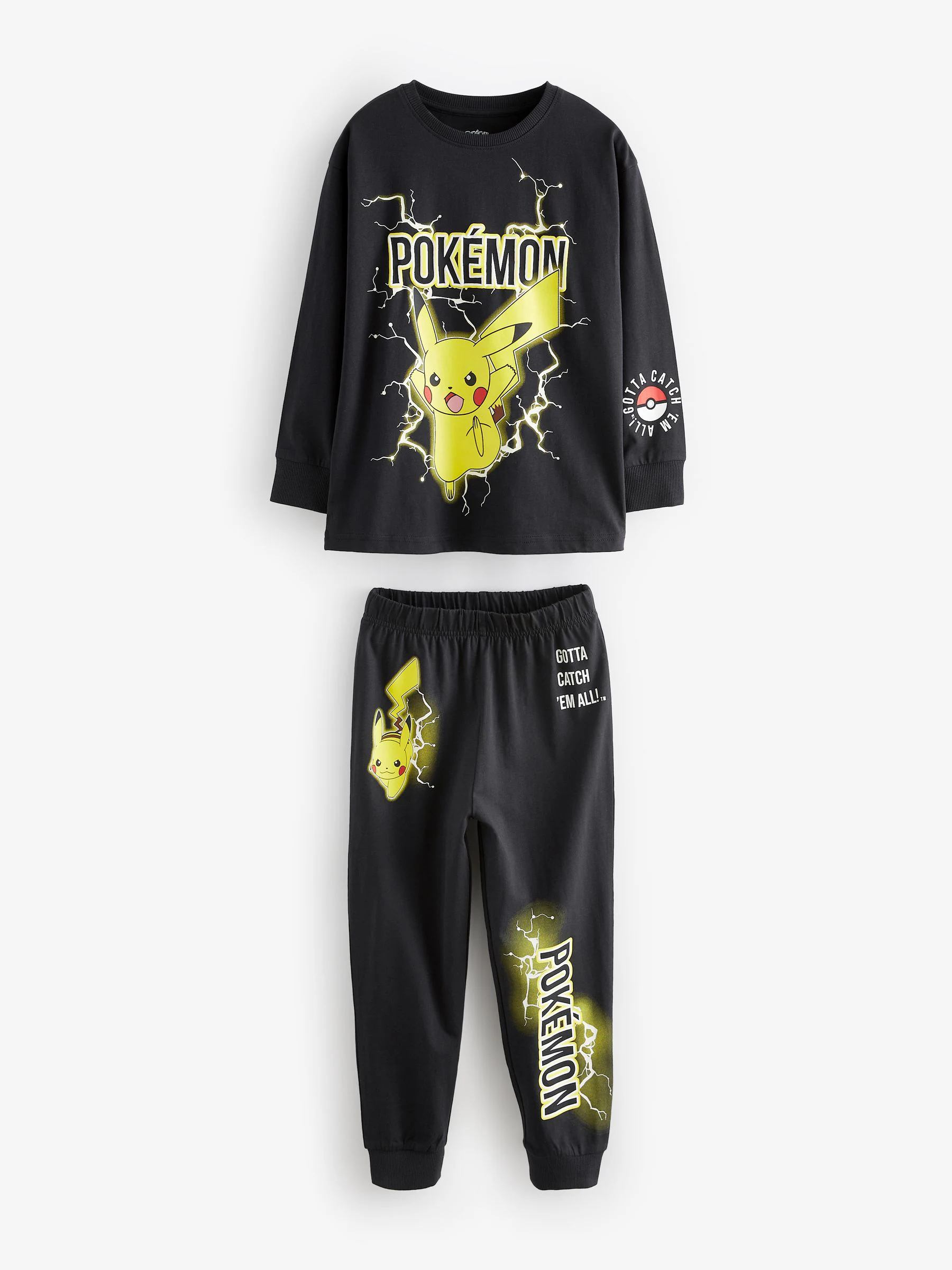 Pokémon geel/zwart - Verpakking van 2 pyjama's met lange mouwen (4-16 jr)