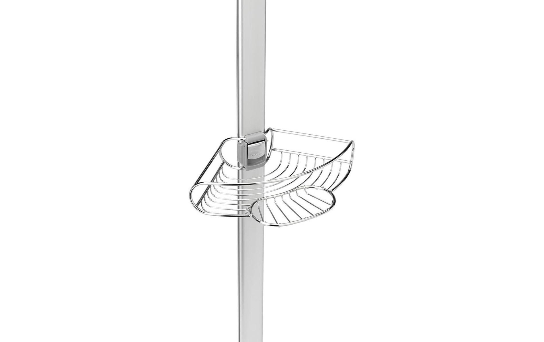 Duschmittelhalter Spann-Duschcaddy 152.4 - 243.8 cm, Silber<br>Klemmhalterung für die Dusche
