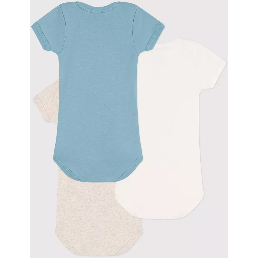 Petit Bateau Kurzarmbody 3er Pack Blau