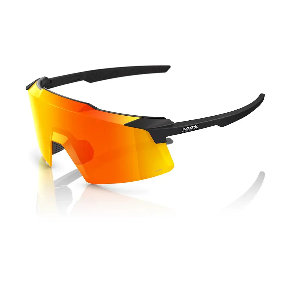 100% Aerocraft Sport Zonnebril Zwart met HiPER Red Multilayer Mirror Lens