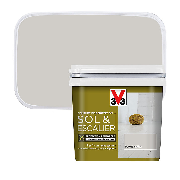 Peinture de rénovation sol et escalier V33 plume satin 0,75L