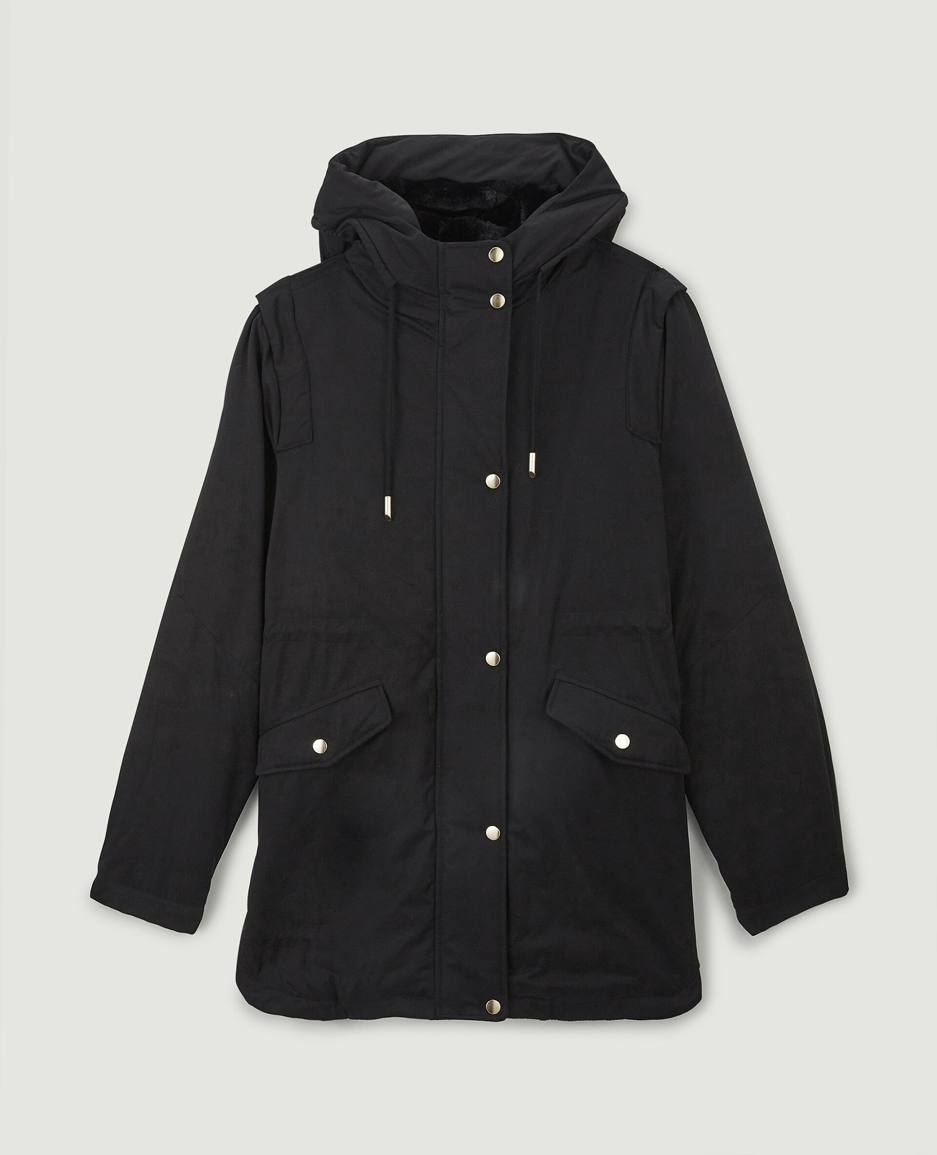 Parka avec doublure fourrure - Noir