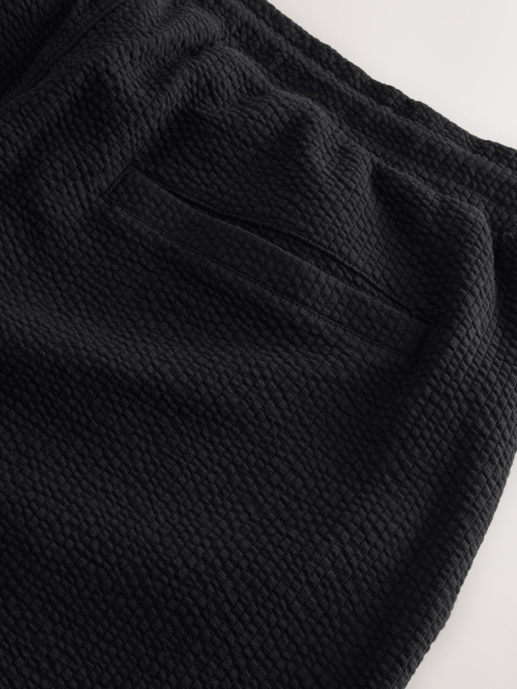 Zwart - Jersey seersucker shorts