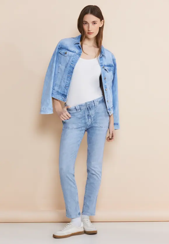 Loose Fit Jeans - authentic indigo bleached