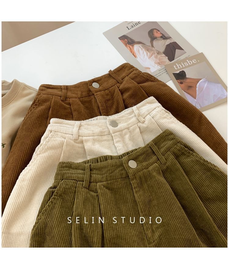 deersweeti - Effen corduroy shorts met elastische taille