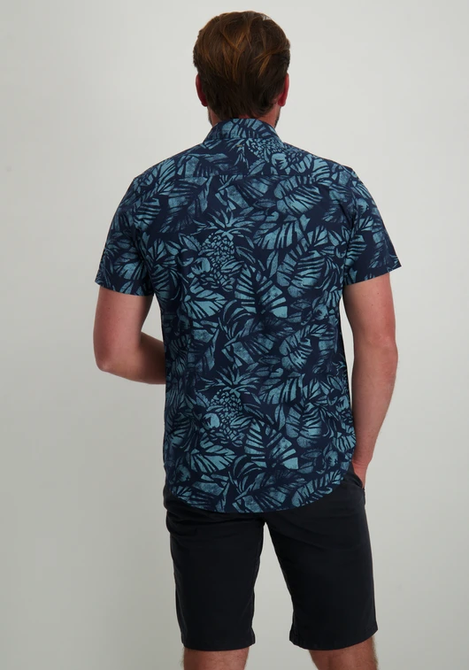 Petrol Overhemd all-over print M-1050-SIS422