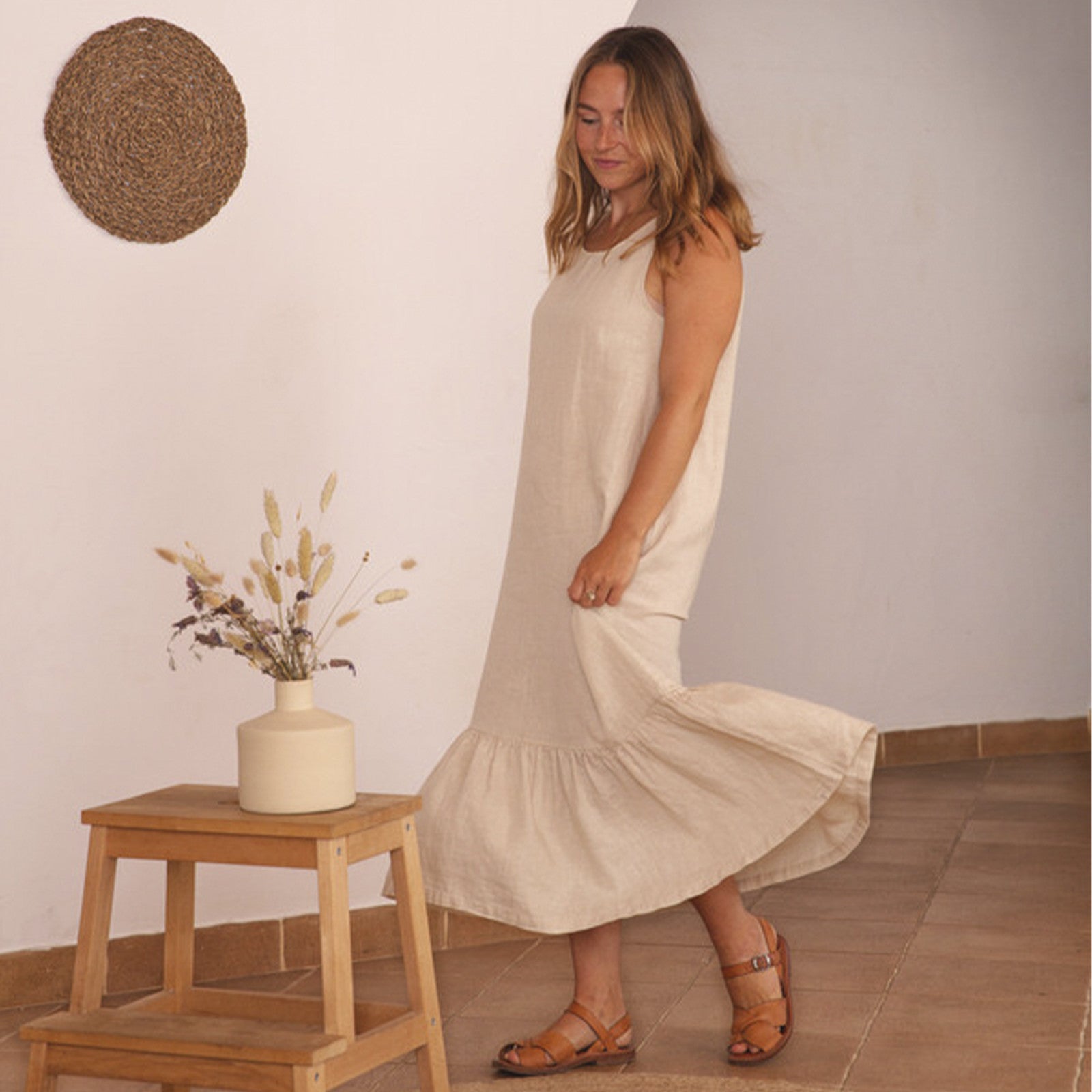 Kleid Leinen Almond