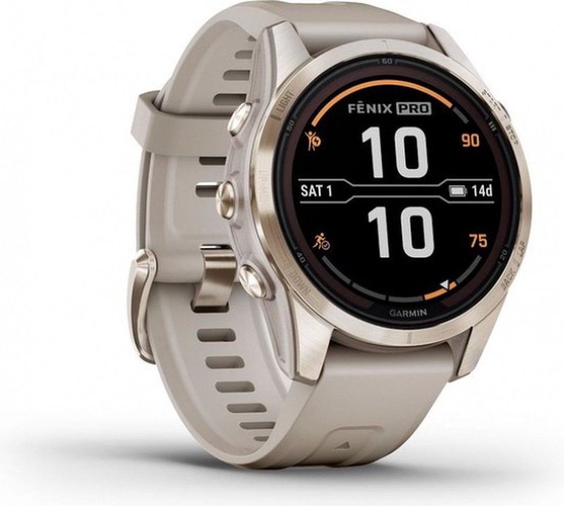 Garmin - Fenix 7S Pro Sapphire Solar - Smartwatch - Beige