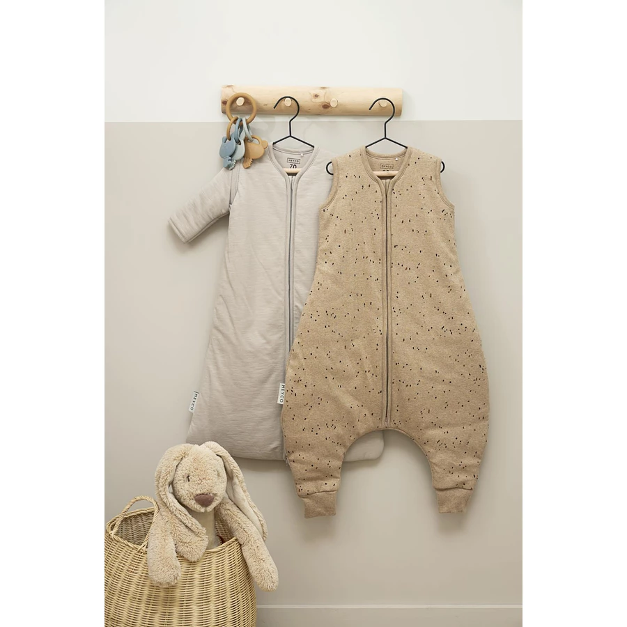 MEYCO Winter Schlafoverall Jumper Rib Mini Spot - Toffee Melange