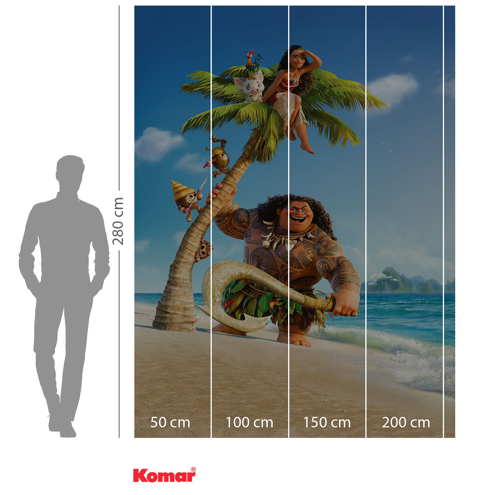Vlies-Fototapete MOANA AND MAUI - bunt - 184x248 cm