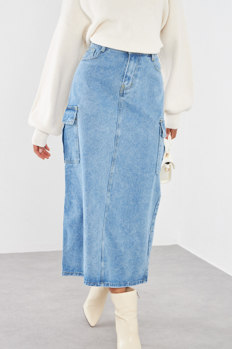 Jupe en jean bleu