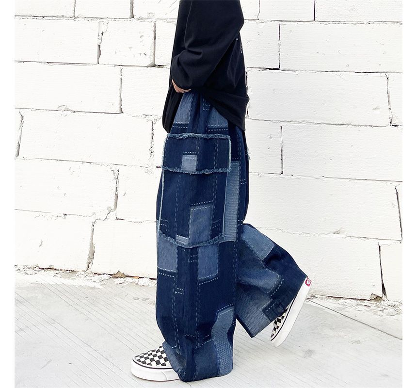 2DAWGS - Patchwork jeans met wijde pijpen