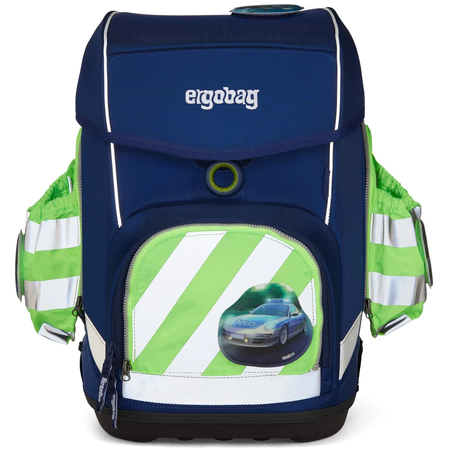 Ergobag Zubehör PackCuboCubo Light - Seitentaschen Zip-Set mit Reflektorstreifen grün