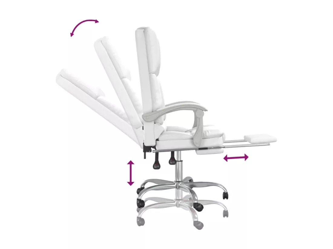 Fauteuil de massage inclinable de bureau Blanc Similicuir
