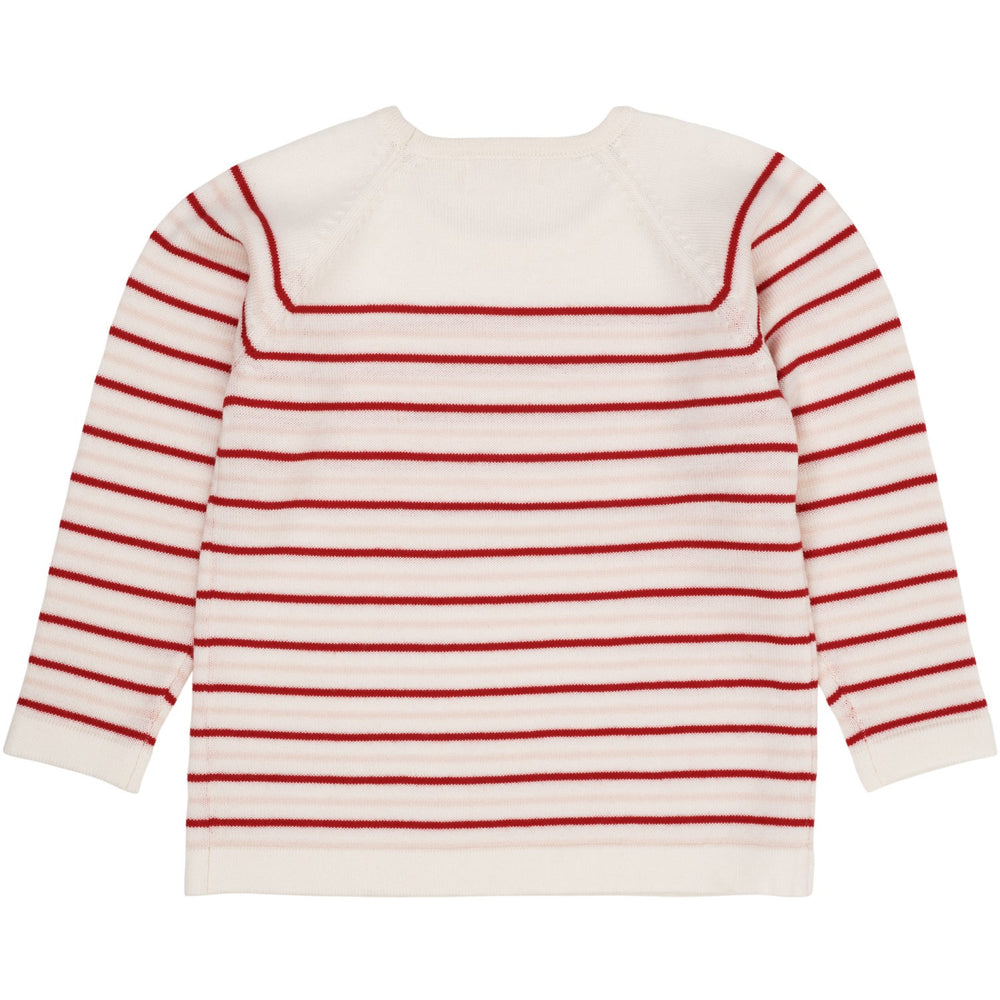 Køb Copenhagen Colors Cream/Dusty Rose/Red Combi Merino Striped Bluse