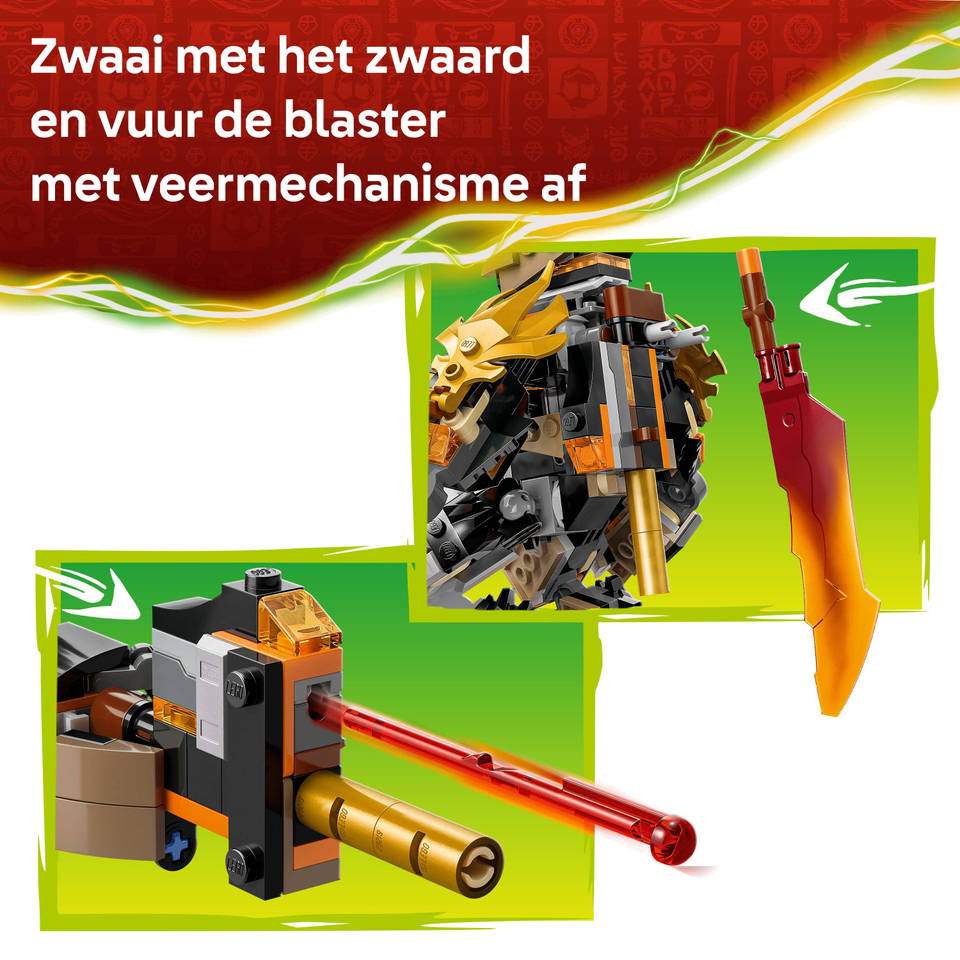 LEGO NINJAGO Cole's missiemecha en draak Zane 71854
