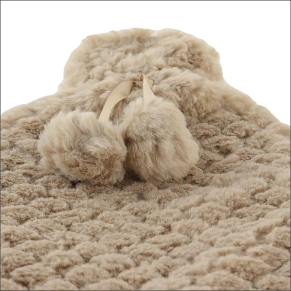 MARBEAUX Warmwaterkruik Set van 2 Stuks Kruik met Zachte Hoes Beige en Roze M...