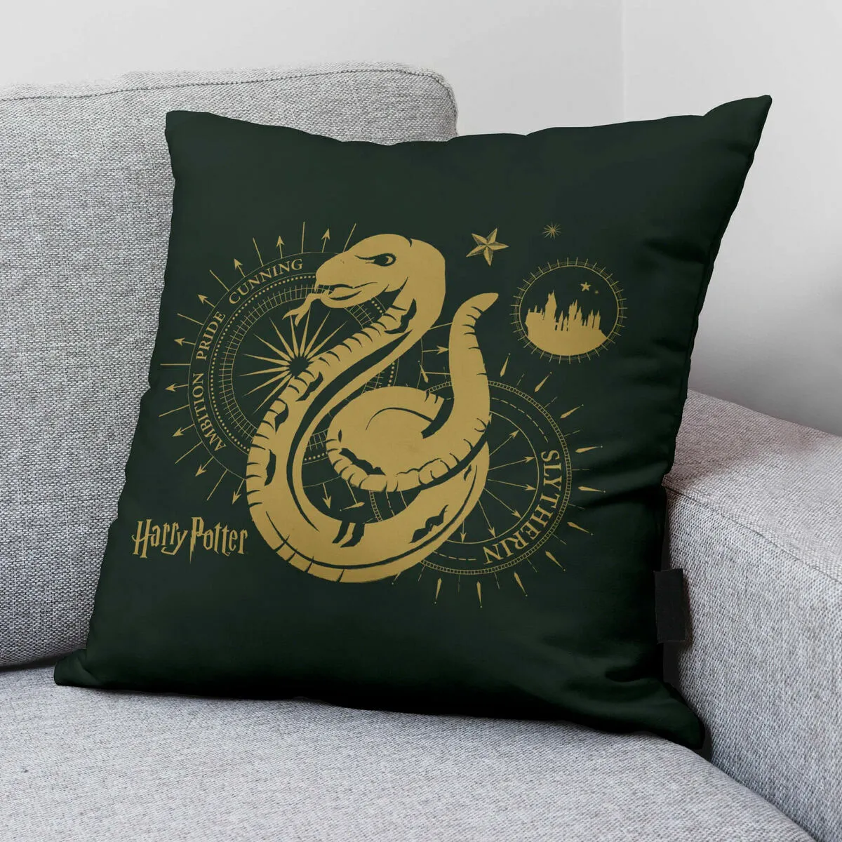 HARRY POTTER Housse de coussin Slytherin 50x50 cm - Vert