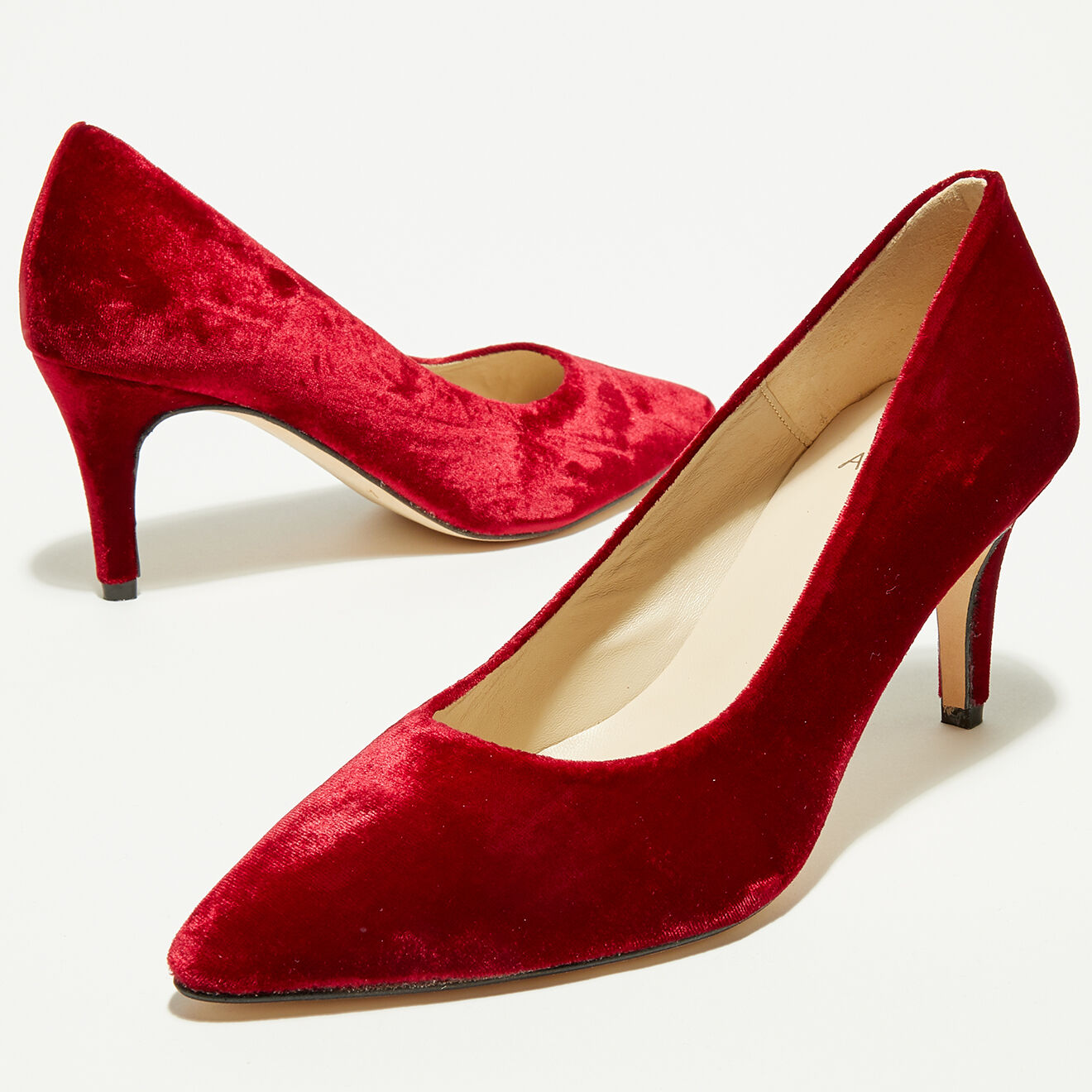 Anaki Escarpins en Velours Baila rouges - Talon 8 cm