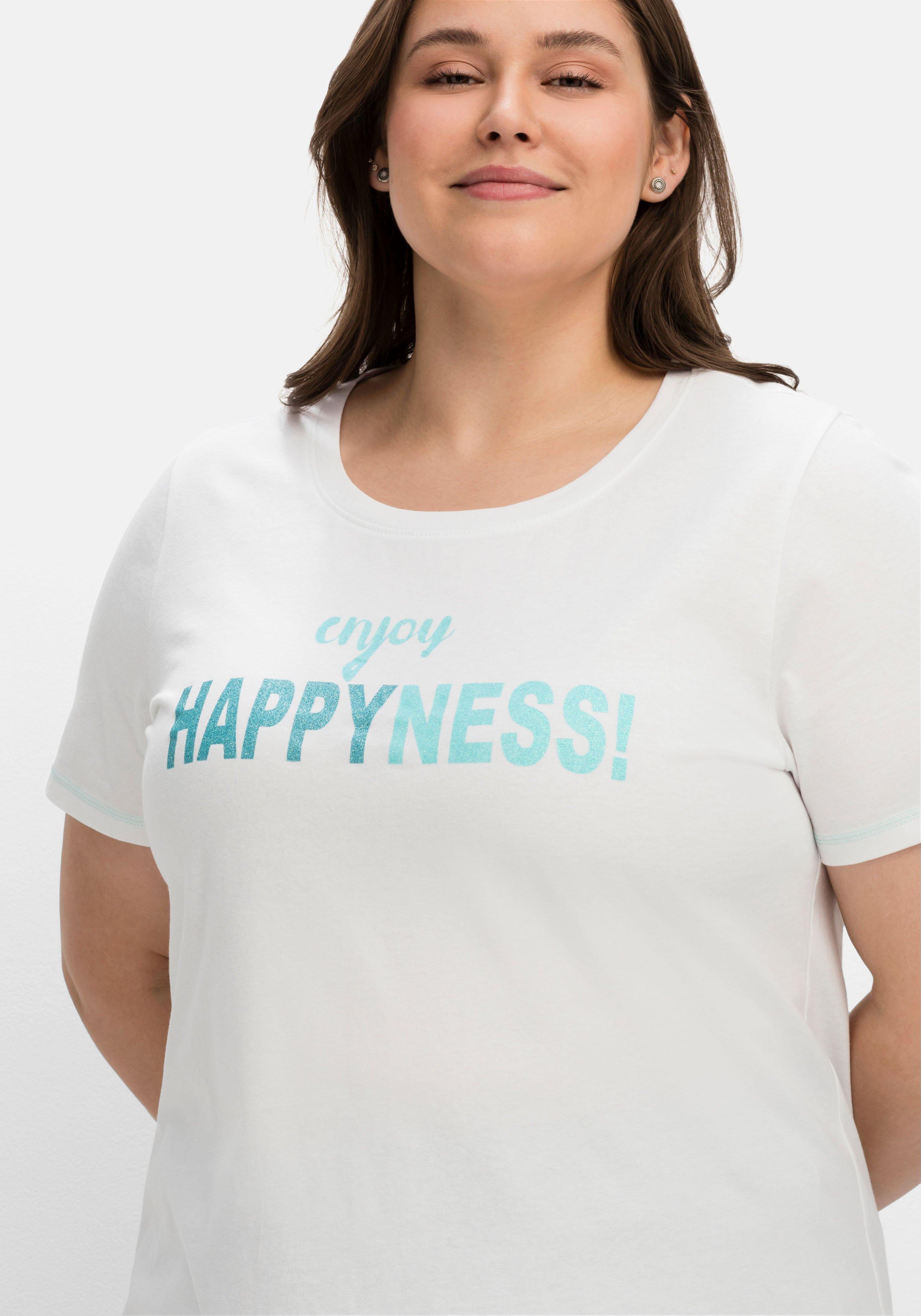 Jerseyshirt mit Wordingprint, leicht tailliert