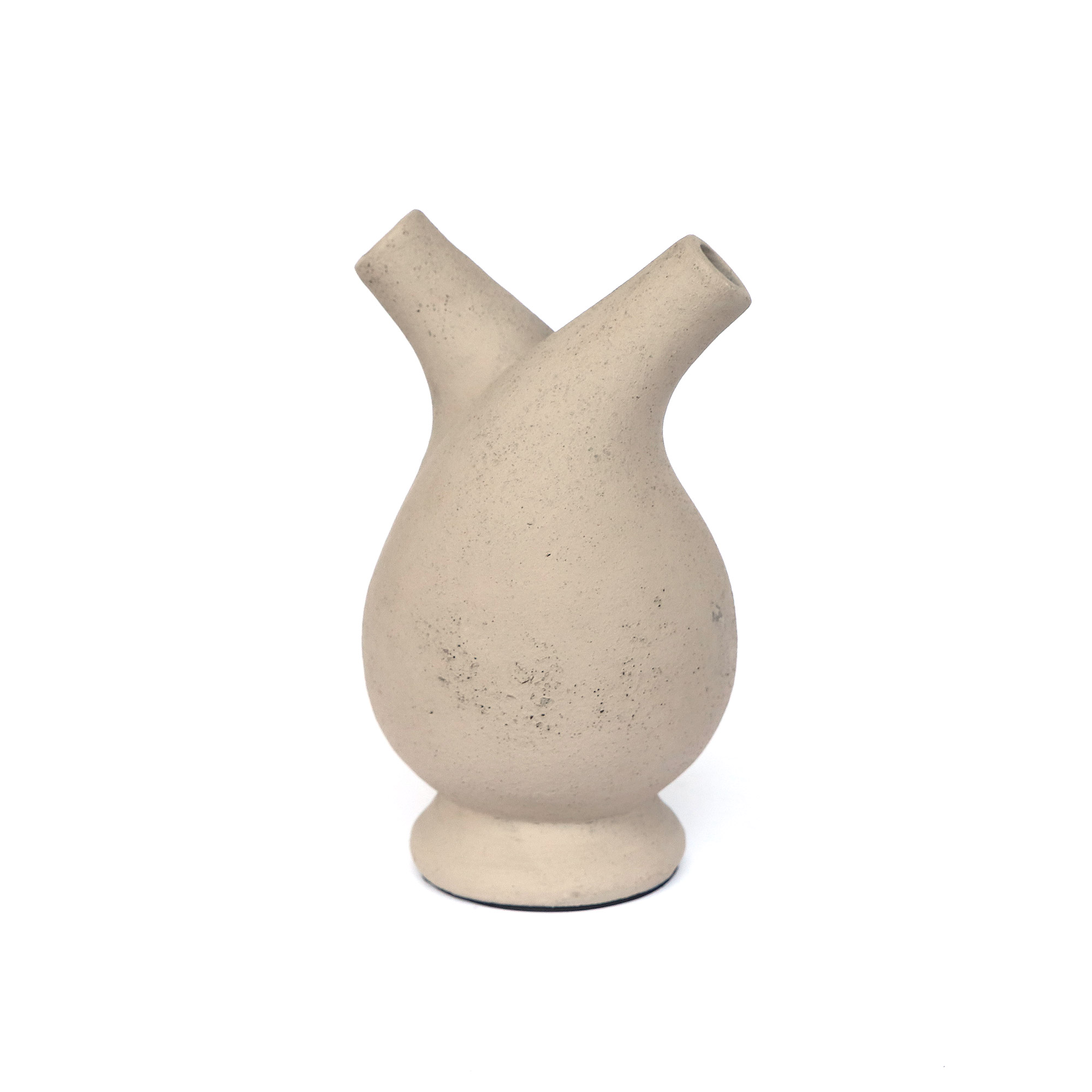 Vase mit 2 Hälsen, grau, H 25 cm, Ø 15 cm von fischer's lagerhaus