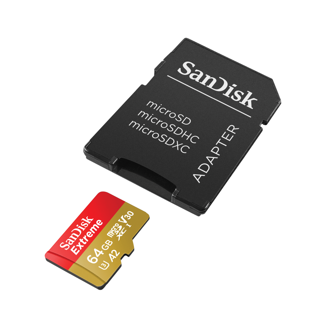 64GB Extreme Micro SDHC A2 TransFlash Speicherkarte   SD Adapter Class 10 U3 UHS-I V30 170 MBps (SDSQXAH-064G-GN6MA)