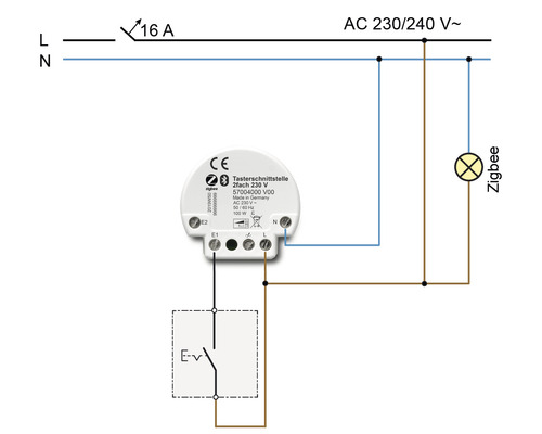 NEXENTRO Zigbee 2-weg drukknopinterface 230V