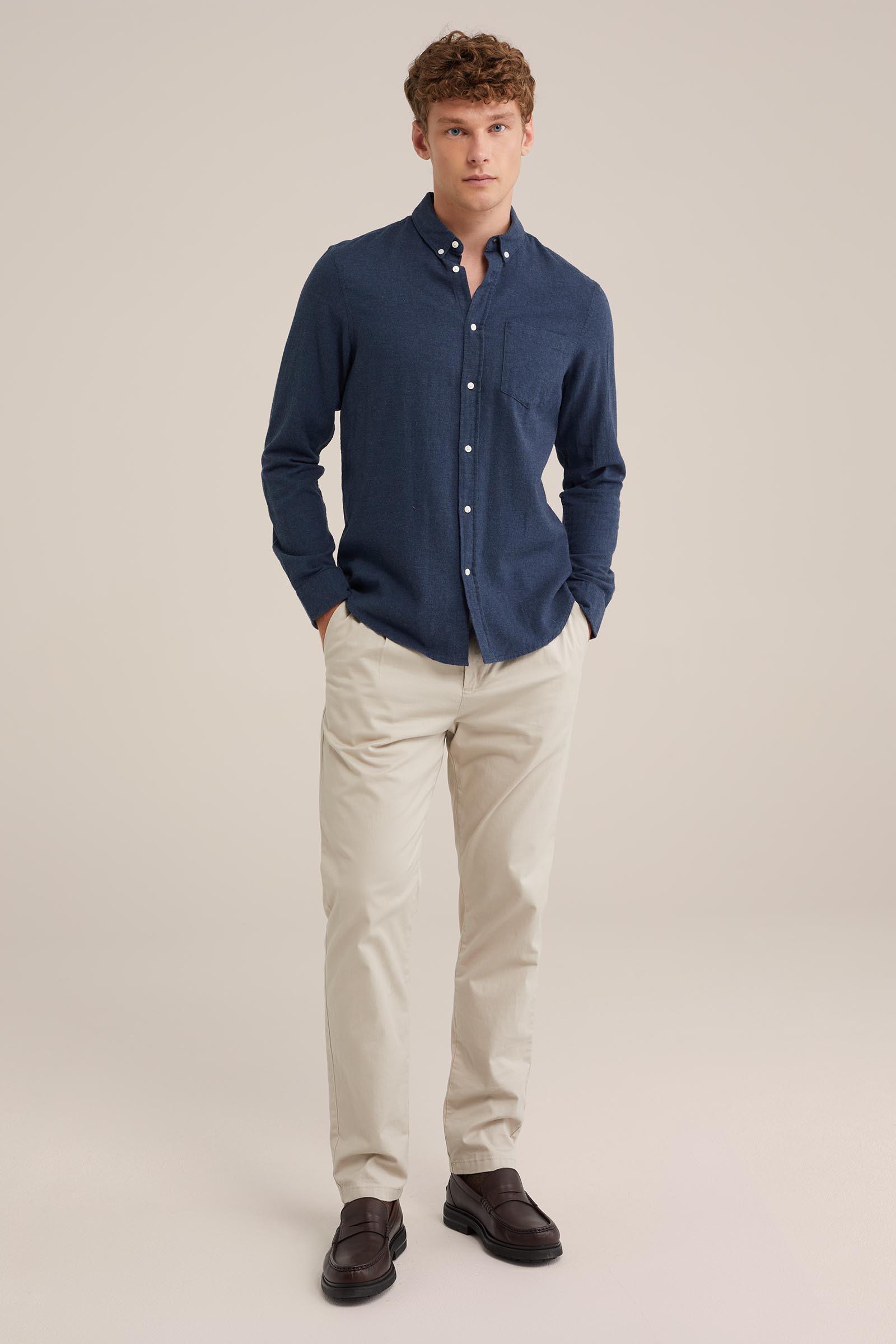 flanellen overhemd WE Fashion Donkerblauw
