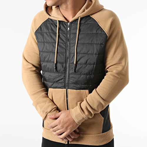 Veste Zippée Capuche GW-2514 Noir Beige