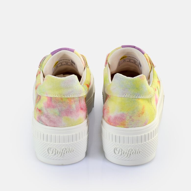 Paired Baskets basses véganes, tie dye corailvert