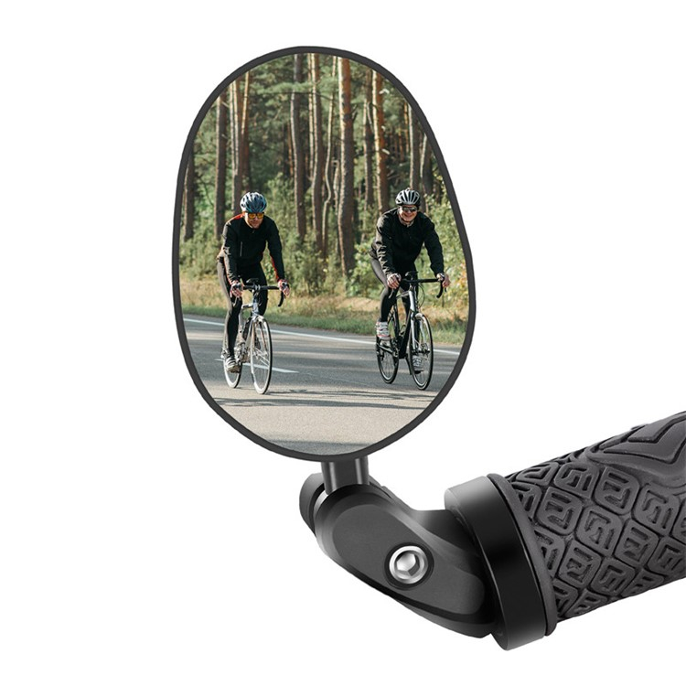 360° Universal Fahrrad Rückspiegel Velo Lenkstangen Spiegel mit Reflektor - Schwarz