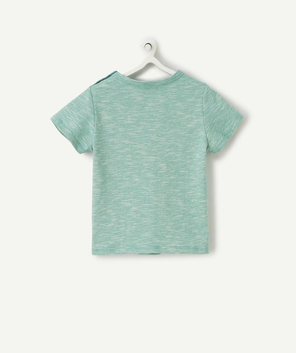 T-SHIRT GARÇON VERT EN COTON BIO AVEC IMPRIMÉ MOUETTE