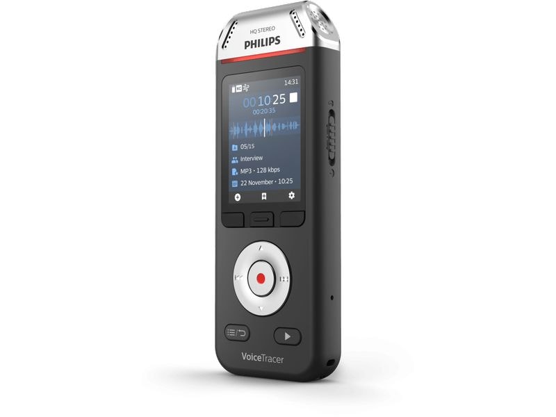 Philips Diktiergerät DVT2110 Mobiles Diktiergerät für Stereoaufnahmen