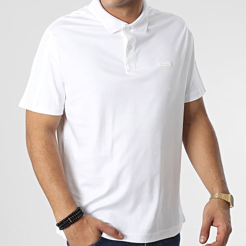 Polo Manches Courtes A Bandes Logo Tape Comfort 0788 Blanc