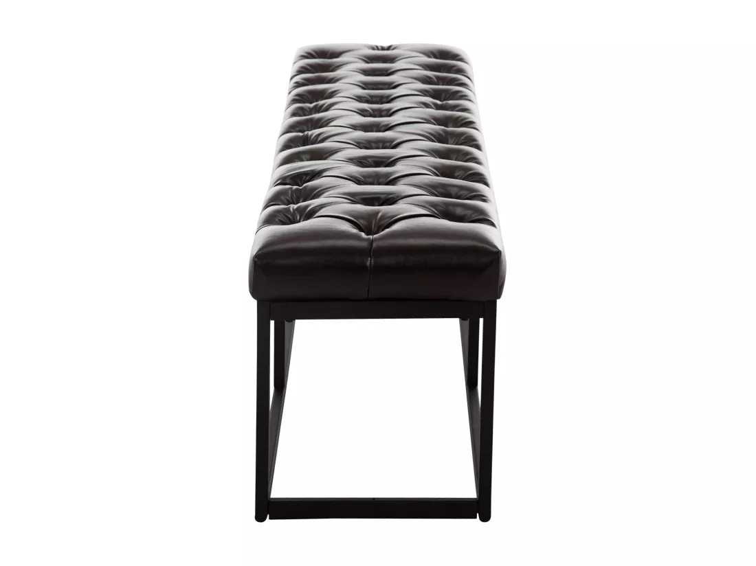 Banquette - Similicuir & Métal noir mat - Marron - Amun