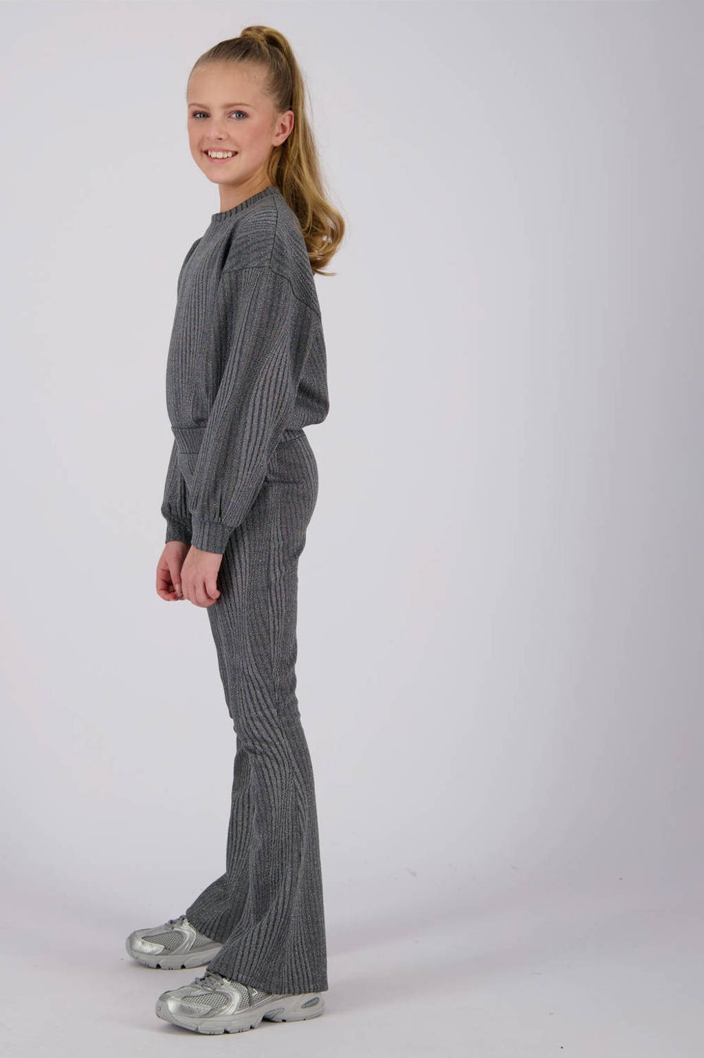Vingino sweater Jane met all over print grijs