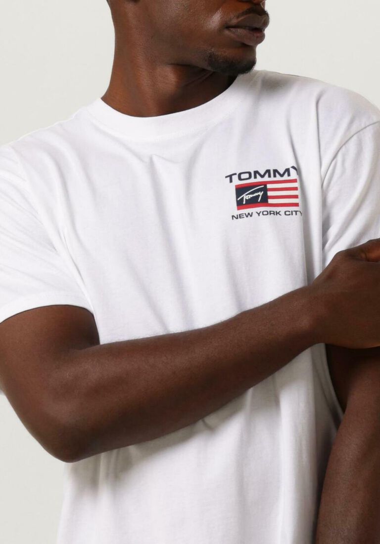 TOMMY JEANS witte tommy jeans t-shirt clsc athletic flag tee