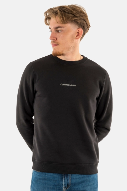 Sweat calvin klein jeans monologo crew 0gm black