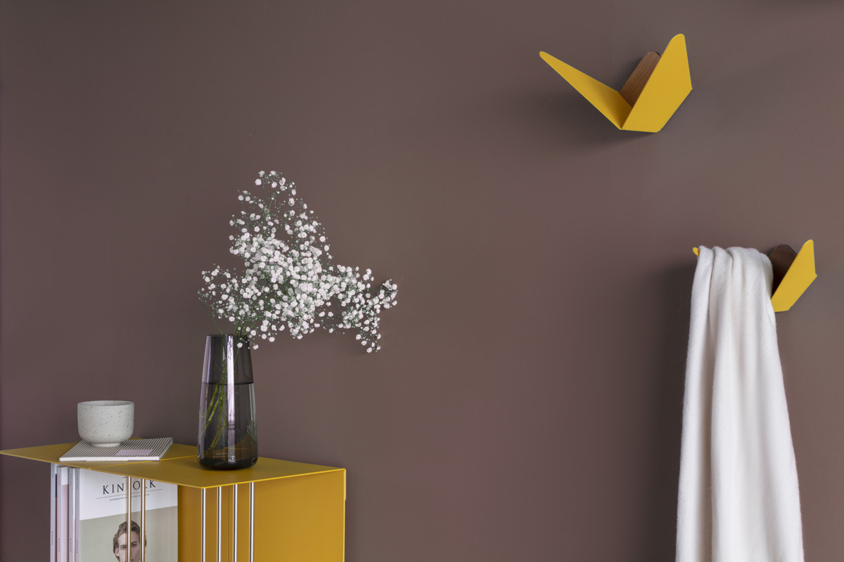 Wandhaak Butterflies mini Antraciet
