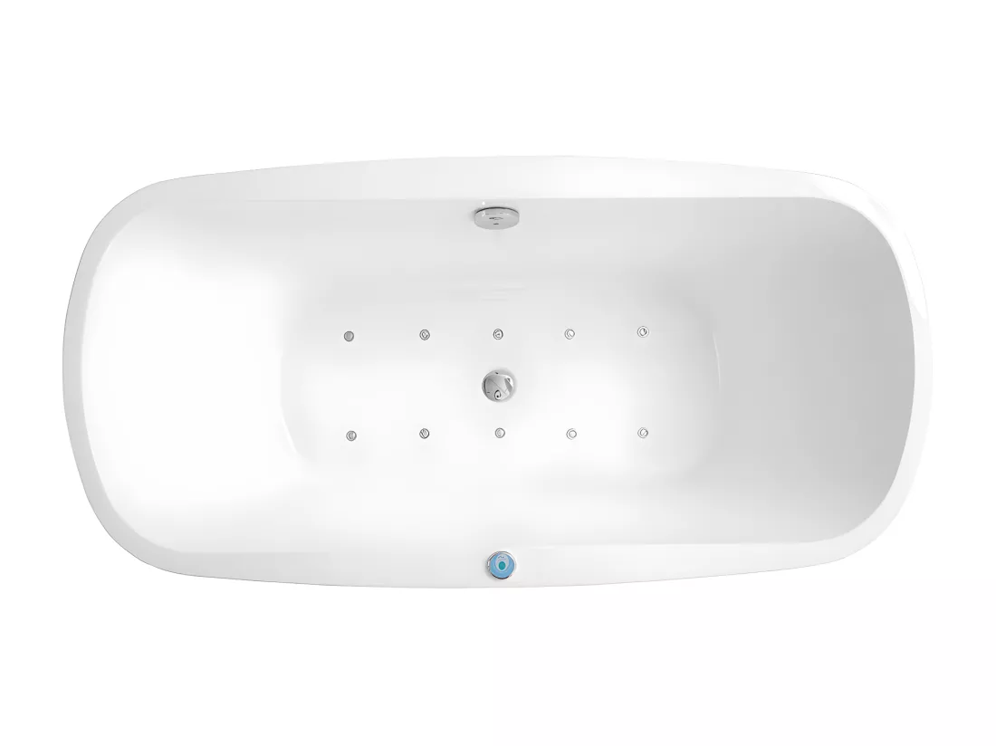 Baignoire balnéo à leds SIRGAO - 1 place - 155L - 150*75 cm - Blanche