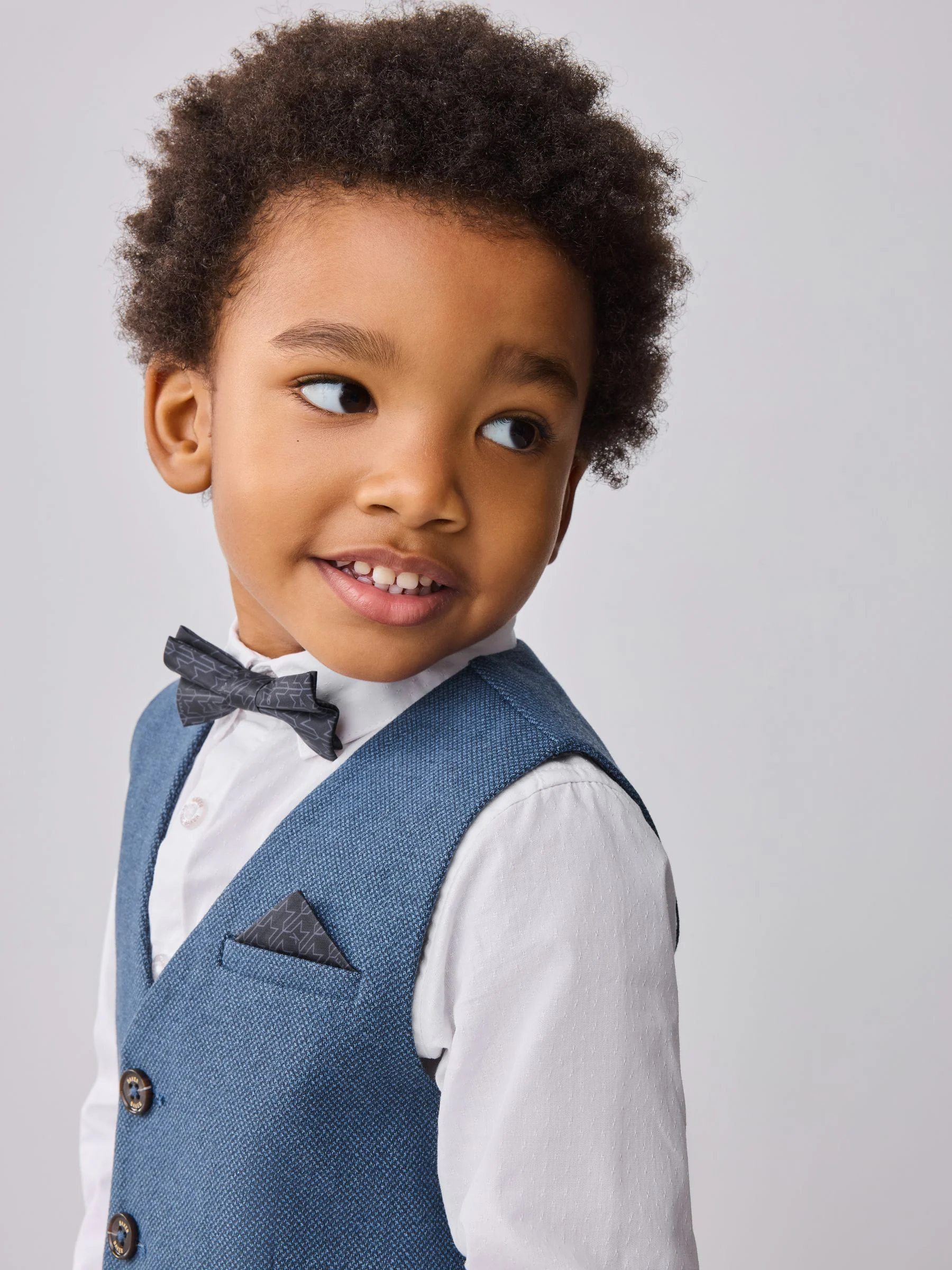Blauw - Baker by Ted Baker set van gilet, overhemd en broek